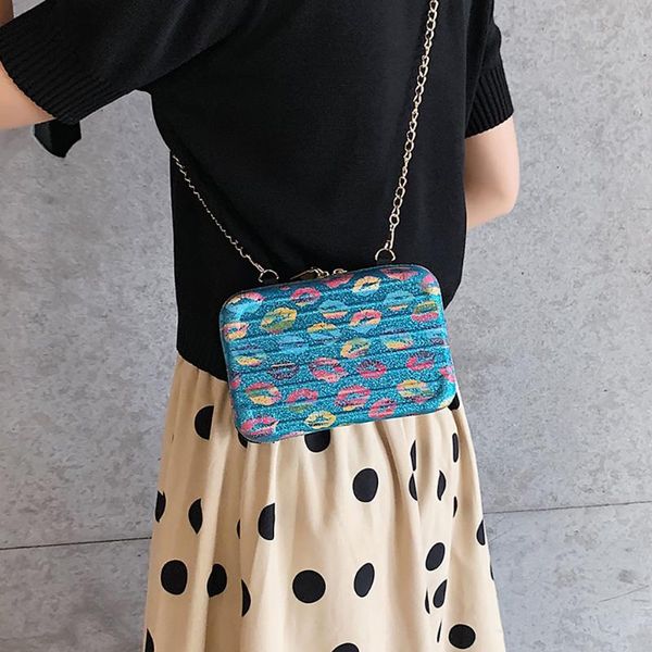 

38# women shoulder bag messenger bag fashion chain small square colorful korean crossbody bags for women bolsa feminina