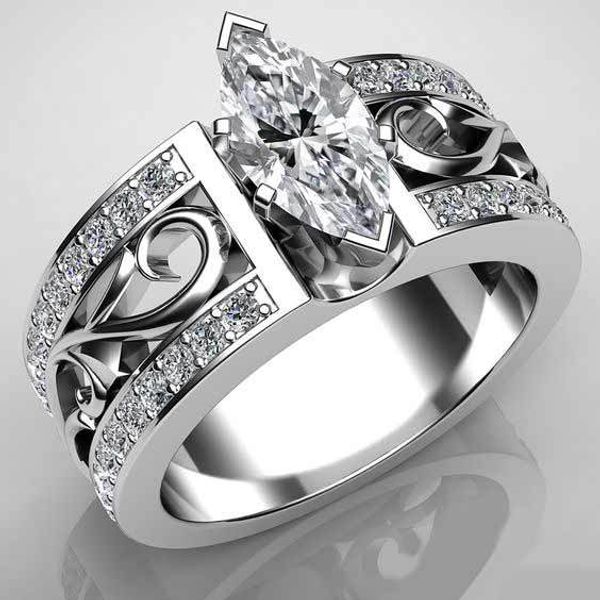 

wholesale- designer women openwork flower-studded shaped rings luxury diamond-shaped eye ring european and american creative wedding ring, Golden;silver