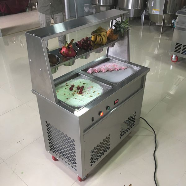 Mit CE-Zertifizierung 220V 110V gebratene Eismaschine Thailand gebratene Eiscreme-Rollenmaschine schnell gefrorene Fruchteismaschine