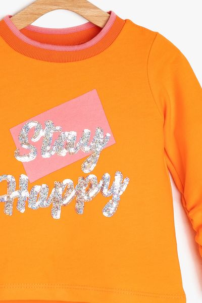 

coton kids orange baby girl printed sweatshirts, Black