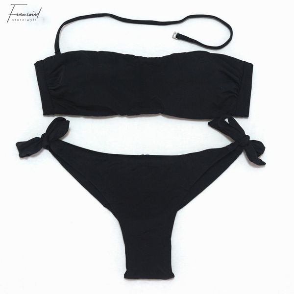 

swim bikinis for women bikini 2019 solid women uit brazilian cut bottom set push up solid swimwear femme bathing suits sport wear, White;black