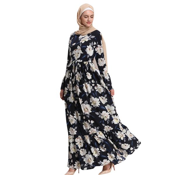 

muslim dress women 2019 long maxi dress robe abaya islamic flower dubai cardigan femme muslim clothes ramadan new, Red