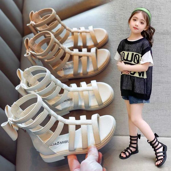 

aadct 2020 мягких princess девочек сандалии летние новые маленькие дети гладиатор сандалии для девочек моды детей рим высокие ботинки, Black;red