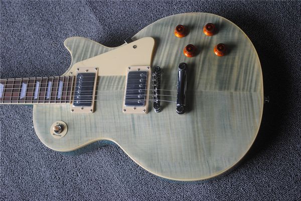 

new lp electric guitar, mahogany fingerboard guitar, real p, black. ing