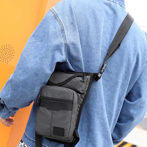 

men running adjustable strap wear resistant sport bicycle outdoor crossbody elastic leg bag large capacity casual waterproof
