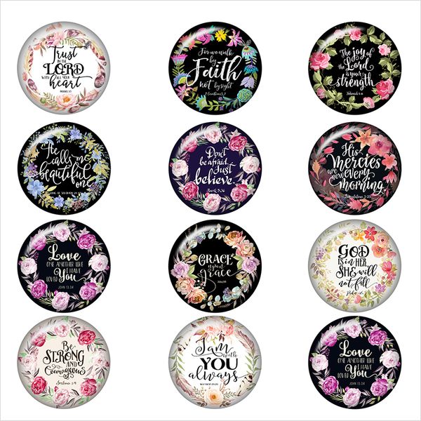 

word flower love faith glass snap button diy jewelry round p cabochons flat back da1189, Golden;silver
