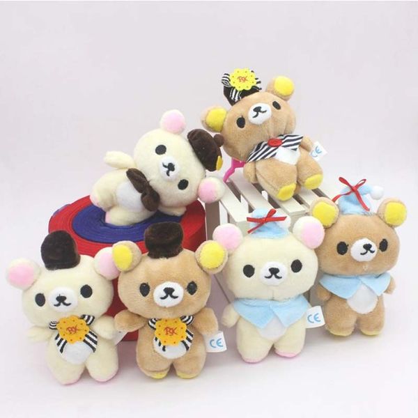 

10cm Bear Keychain Key Rings Small Pendant Ornaments Small Gift Plush Keychain bear pendant creative Car toy Free Ship, Slivery;golden
