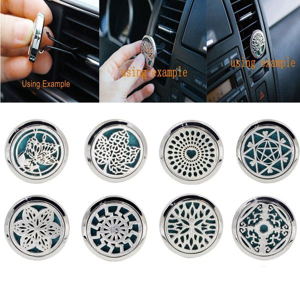 

stainless car air auto vent freshener essential oil diffuser gift locket decor car outlet perfume folder us overseas warehouse