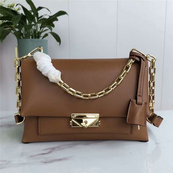 

selling women strap for designer bag soft classical genuine leather medium size bag women chain metal shoulder luxury handbag mbign, Red;black