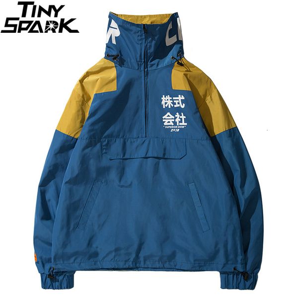 

hip hop jacket windbreaker men japan harajuku multi pockets jacket coat retro vintage casual track jacket streetwear 2019 autumn y190923, Black;brown