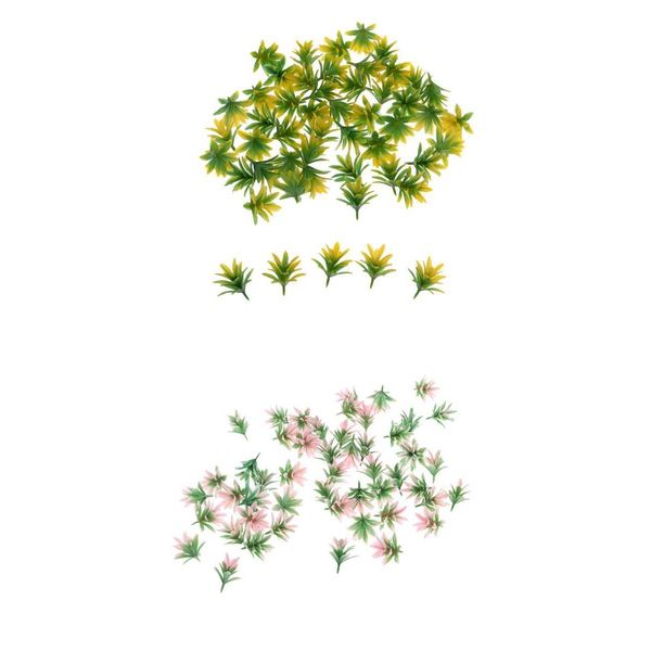 

100pc fake miniature flower model diy landscape train trees park decor
