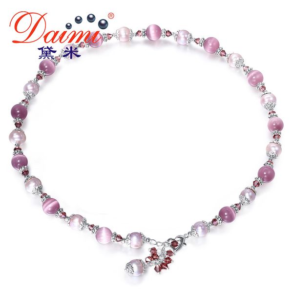 

dmnfp399 9-10 мм жемчужное ожерелье кошачий глаз камень натруал жемчужина для ж, Silver