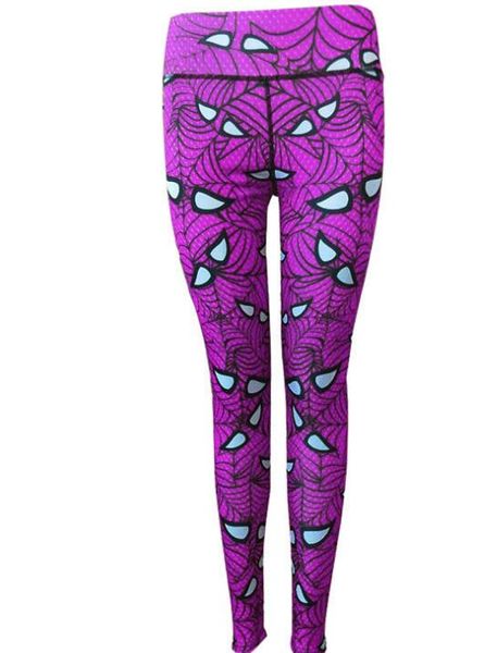 

new spider-net printed yoga pants bottom trousers europe and the united states high-waisted breech body pants, Black