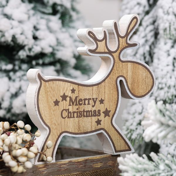 

christmas decoration wooden printed crafts elk deer pendants ornaments diy ornaments xmas tree kid gift christmas party decor
