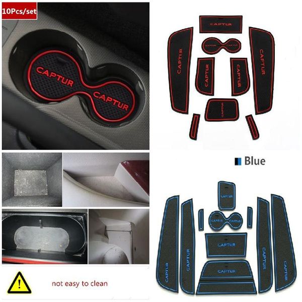 

1 set/9pcs car door groove mat gate slot pad non-slip mats for captur 2015 2016 x66