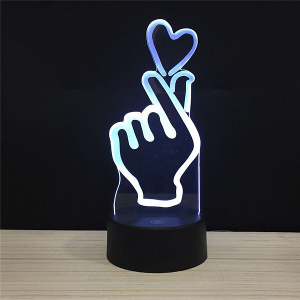 

the love you valentine's day gift colorful 3d light touch lights led 7 colors love action night lamp remote control lighting