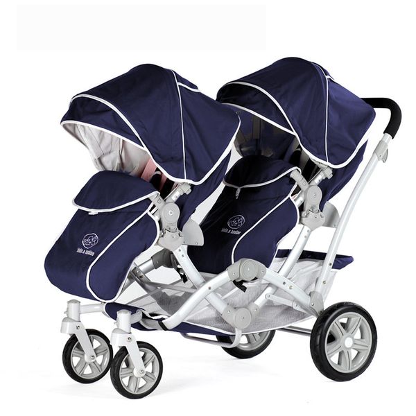 

twin baby stroller double high landscape, folding pushchair for two children,2 seats baby carriage,two-way can sit and recline