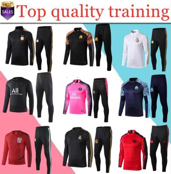 

kids tracksuit 2019 2020 paris aj child jordam set survetement boy mbappe 18 19 20 paris maillot de foot football training suit, Black;white