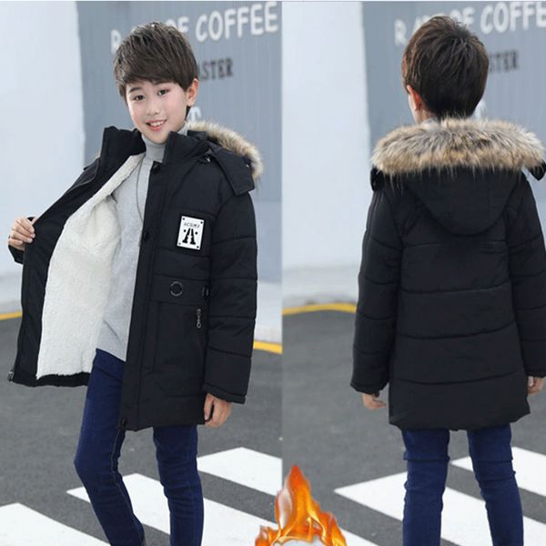 

2019 winter clothes boy 4 warm 5 thick 6 autumn and winter 9 jacket 8 middle school 10 children kids coats boys, Blue;gray