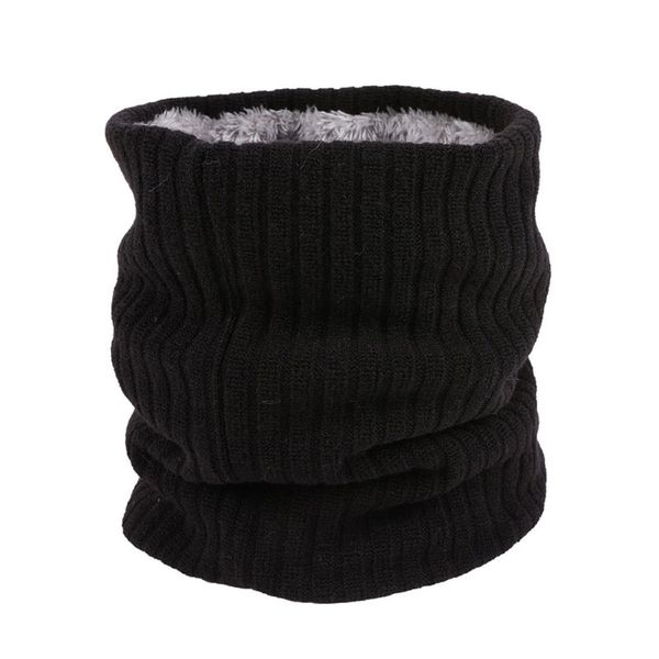 

autumn winter knitted loop scarf outdoor hiking cycling scarf warm solid color wild scarves, Black