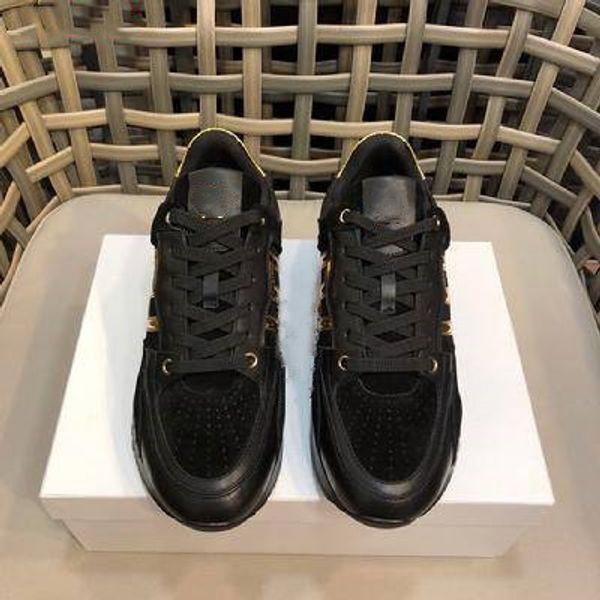 

luxury designer shoes plate-forme mens shoes sandals fashion black sneakers genuine leather daddy tongue