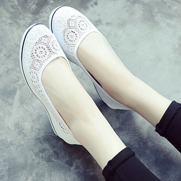 

2019 new canvas flats nurse shoes women shoes solid women platform white casual flat bottom feminino, Black