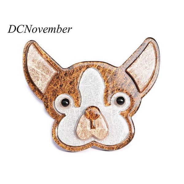 

french bulldog brooch dog head brooches baby children environmental acetate fiber brooch pins dcnovember, Gray