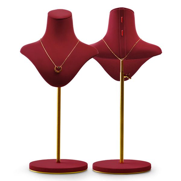 

necklace display mannequin holder jewelry organizer stand rack stretchable, Black;white