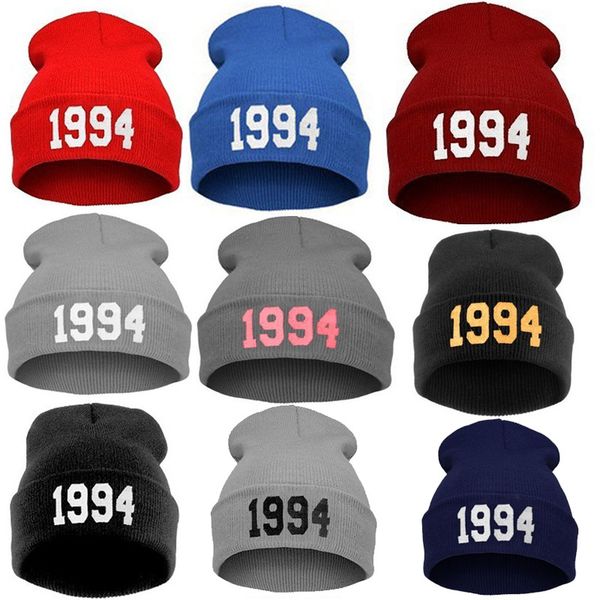 

fashion numbers 1994 knitted beanies hats women men cap casual hat wool cap hip hop street dance ski caps new