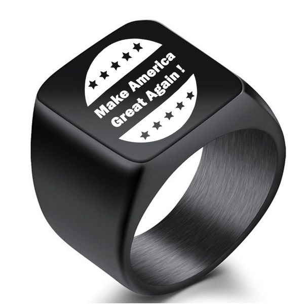 

New donald trump election gift ring ilver black tainle teel ring men black titanium make america great again ring