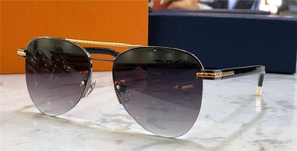 

new fashion designer men sunglasses 1006 pilot half-frame features material popular simple style uv400 protection eyewear, White;black