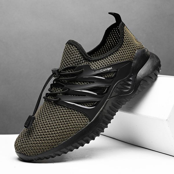 

2020 light tennis shoes for men elastic band breathable mesh sneaker size 47 casual vulcanized shoes men training footwear
