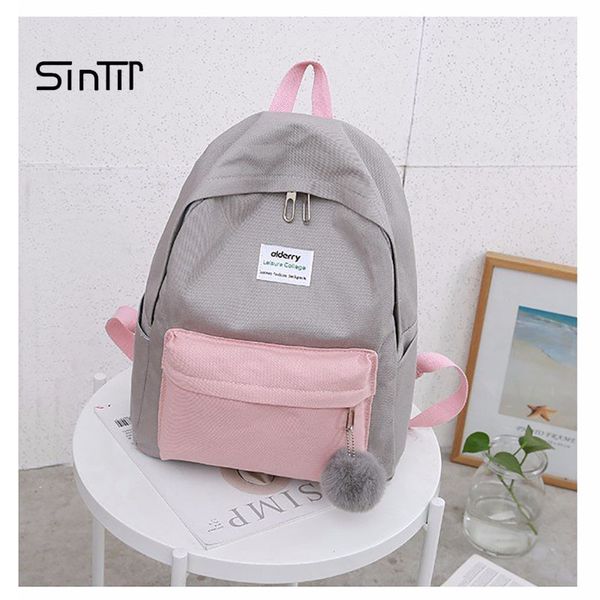 

women nylon fur backpack for teenagers girls ladies bags marble backpack female computer rucksack schoolbag feminina plecak