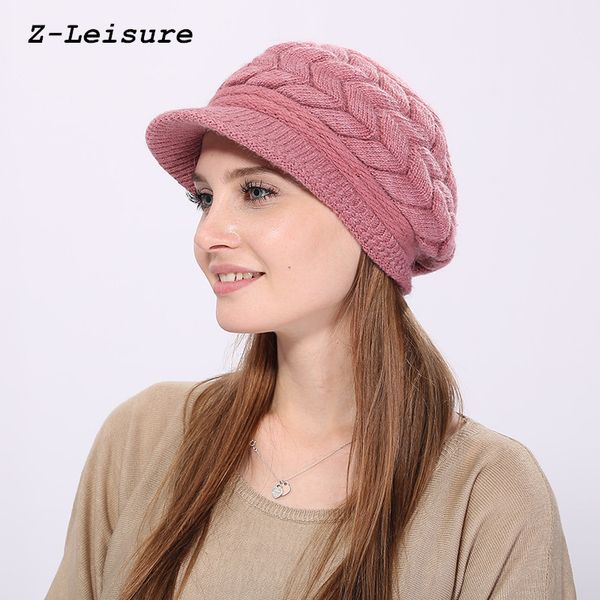 

women skullies caps bonnet femme snapback wool warm hat 2017 winter beanies knit women's hat winter hats for women kc119, Blue;gray