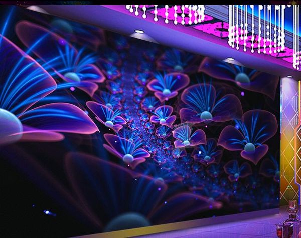 

пользовательские наклейки на стены большой настенной живописи современные 3d stereoscopiccool ночной клуб цветочный бар ктв инструменты гост