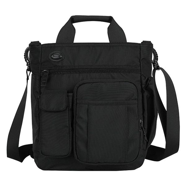 

men cross body headphone hole with handle wear resistant messenger casual large capacity side pockets shoulder bag waterproof