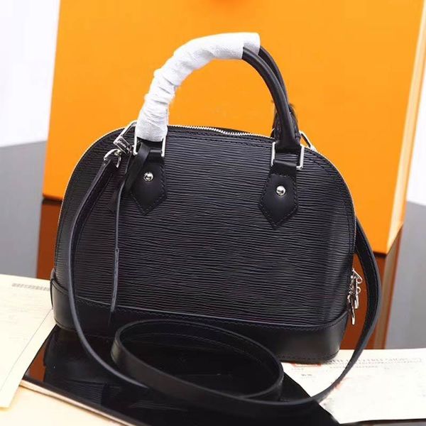 

designer-women handbags genuine leather bags 5 color water ripple shoulder bag alma pm small patent hand shell bag