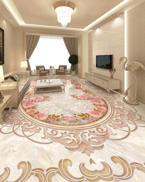 

modern floor painting tile patterned 3d floor mural-3d pvc wallpaper self-adhesive floor wallpaper-3d
