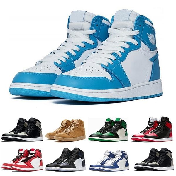 

1 1s og high banned black red white men basketball shoes women game royal gold toe not for resale red trainers sneakers size 36-47