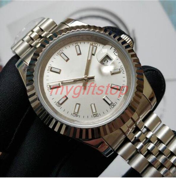 

2020 luxury men watch 41mm stainless steel solid clasp automatic movement 2813 mechanical watch big date president desinger mens watches, Slivery;brown