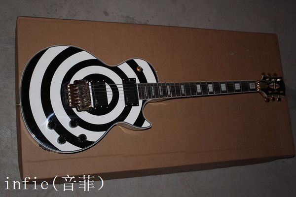 

guitar custom zakk wylde emg pickups electric guitar silver & black guitar