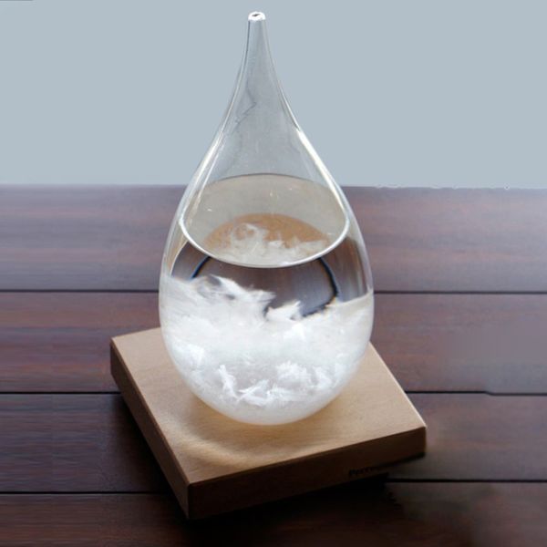 

65x115mm transparent droplet storm glass water drop weather storm forecast predictor monitor bottle barometer home decor