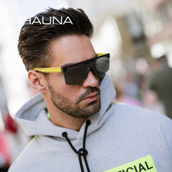 

shauna european style men women oversized conjoined square sunglasses fashion one piece goggle sun glasses summer shade, White;black