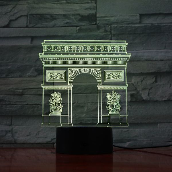 

3d lamp awesome arc de triomphe triumphal arch present for children for halloween decoration usb led night light lamp