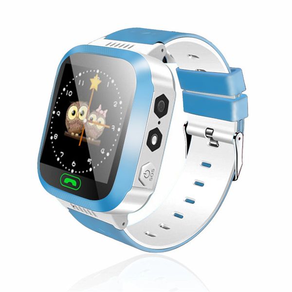 

smart watch kids wristwatch waterproof baby watch with remote camera sim calls gift for children lbs positioning 2g network, Blue
