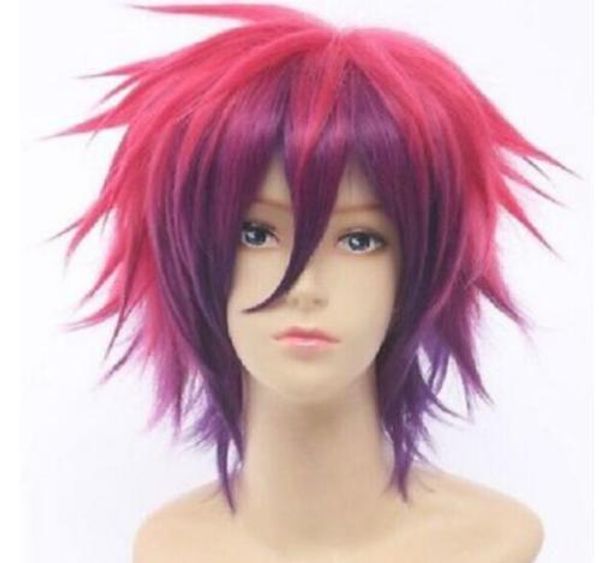 

sell blonde short straight spike punk cosplay show wig fashion, Black
