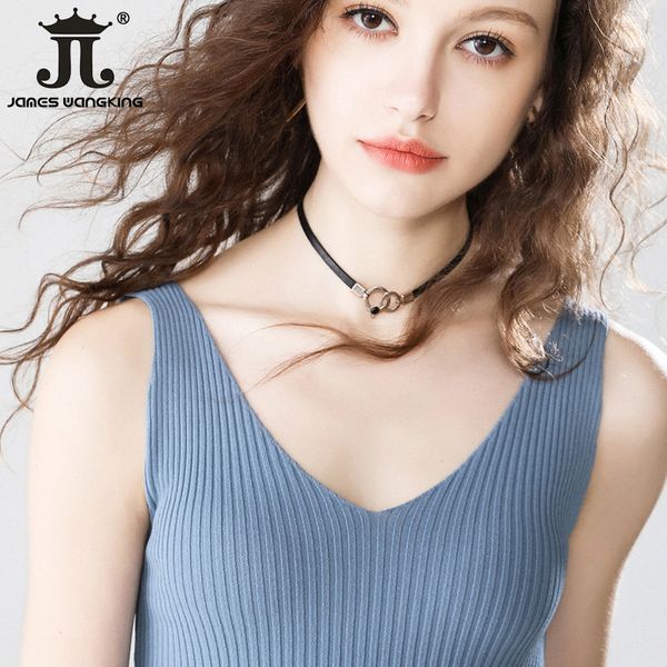 

women tank v-collar slim fit camisoles sleeveless sweaters linen blend knitting spaghetti -size fit 45 to 75kg, Black;white