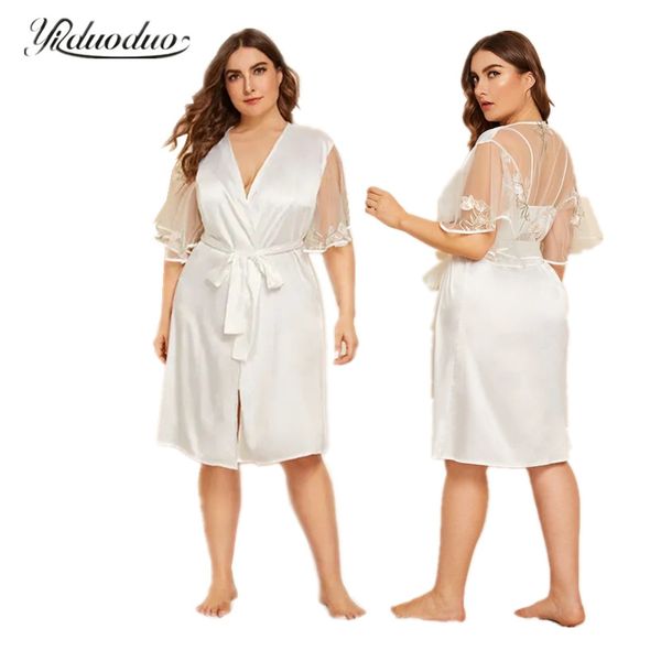 

завод прямой yiduo 2020 европейский и американский большой размер женские сексуальные кардиган пижамы свободные с длинным рукавом домашний с, Black;red