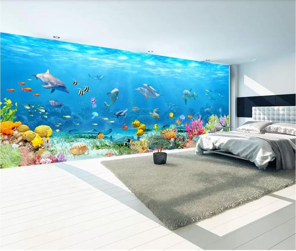 

3d wallpaper custom p mural deep sea scenery, underwater scenery, whole house, huge panoramic wall landscape 3d home improvement