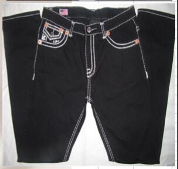 

fashion-straight-leg pants 18ss new true elastic jeans mens rock revival jeans crystal studs denim pants designer trousers men'sn576n57, Blue